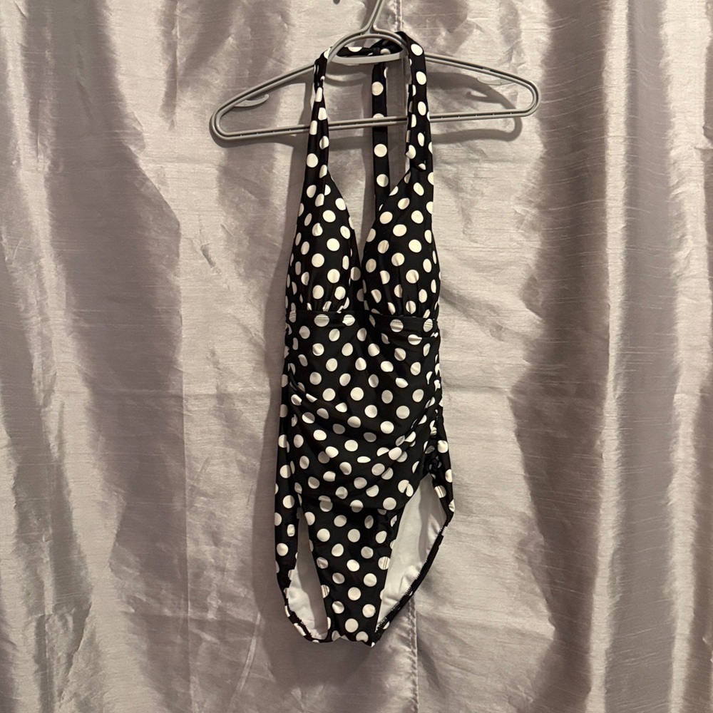 Lauren Ralph Lauren Polka Dot One Piece Swim Suit